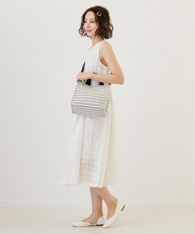 ROOTOTE 1413【無地＆ボーダー】/ NA.スクエア2way.テンジク-B 04：グレー・アイボリー