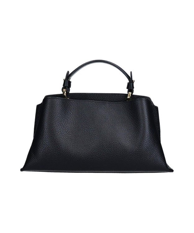 INTER-CHAUSSURES 【LORISTELLA】レザーハンドルセンターシームハンドバッグ ブラック