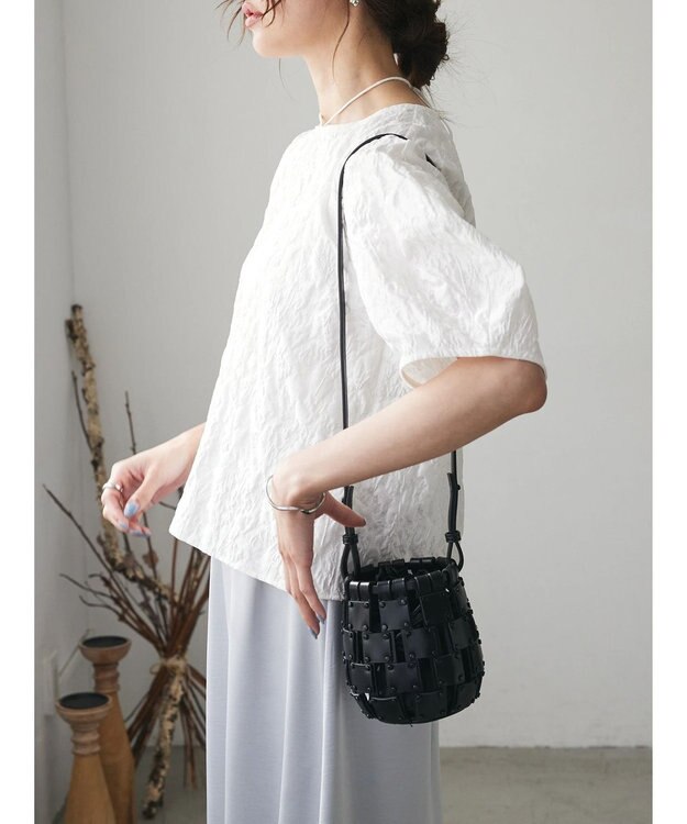 Green Parks AnriettMusee ショート丈ジャガードトップス Off White