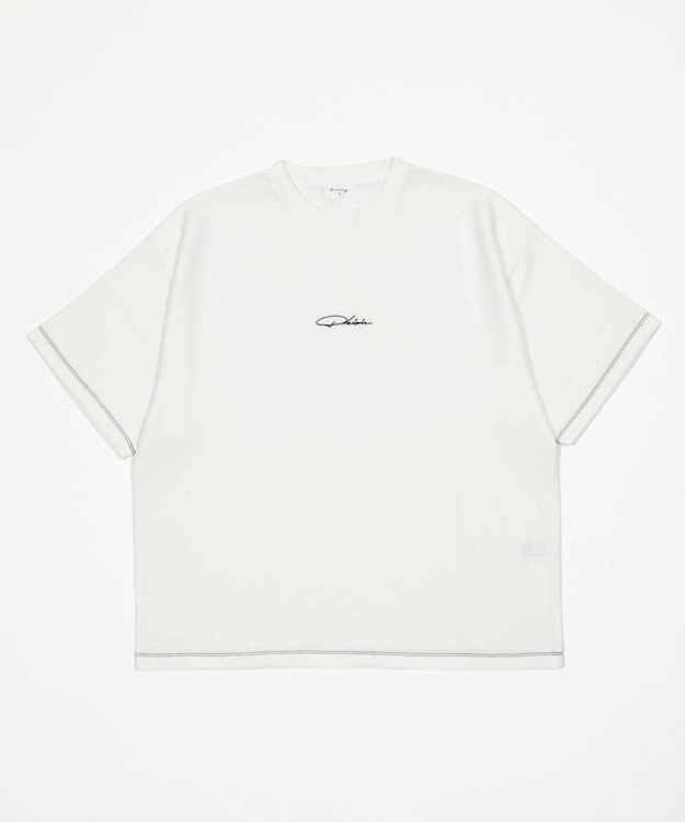 WEGO 【機能T/ユニセックス着用ITEM】カラーステッチワンポイントT（SS） ホワイト
