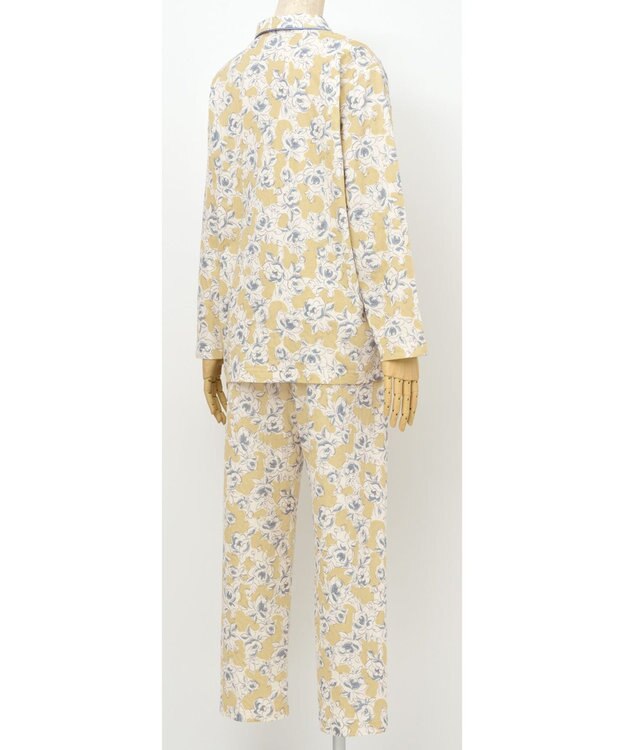 Wing パジャマ 長袖 長ズボン 綿100％(肌側) ふんわりやわらか素材 保温性 ゆったりシルエット シャツタイプ レディース EP5067 ウイング／ワコール ベージュ