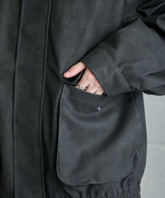 WEGO 【ユニセックス着用ITEM】エコレザー2WAYフライトジャケット 柄1