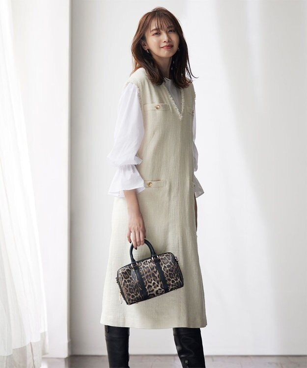 自由区 ラミーブッチャー ジャンパースカート アイボリー系