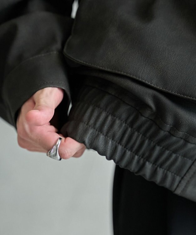 WEGO 【ユニセックス着用ITEM】エコレザー2WAYフライトジャケット 柄1