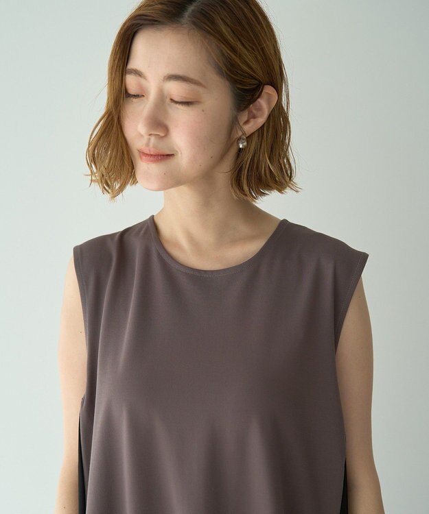 YECCA VECCA 2wayノースリーブカットワンピース Charcoal Gray