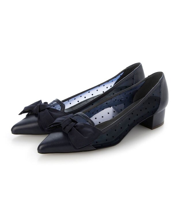 MODE ET JACOMO <MODE ET JACOMO>ビッグリボンオペラパンプス ネイビー