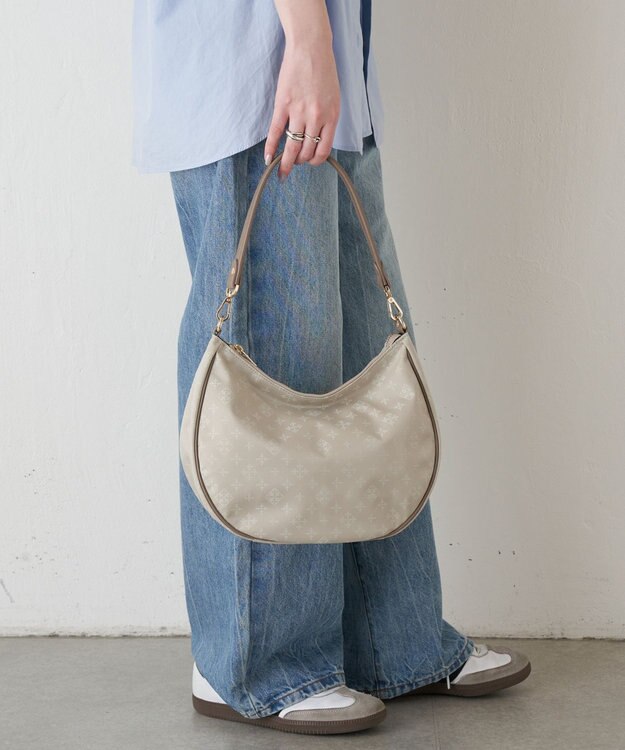 russet 2WAYショルダーバッグ【ナイロンジャガード】(CE-1446) Ecru