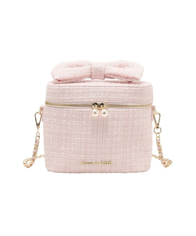 Maison de FLEUR ツイードキューブショルダーバッグ Pink