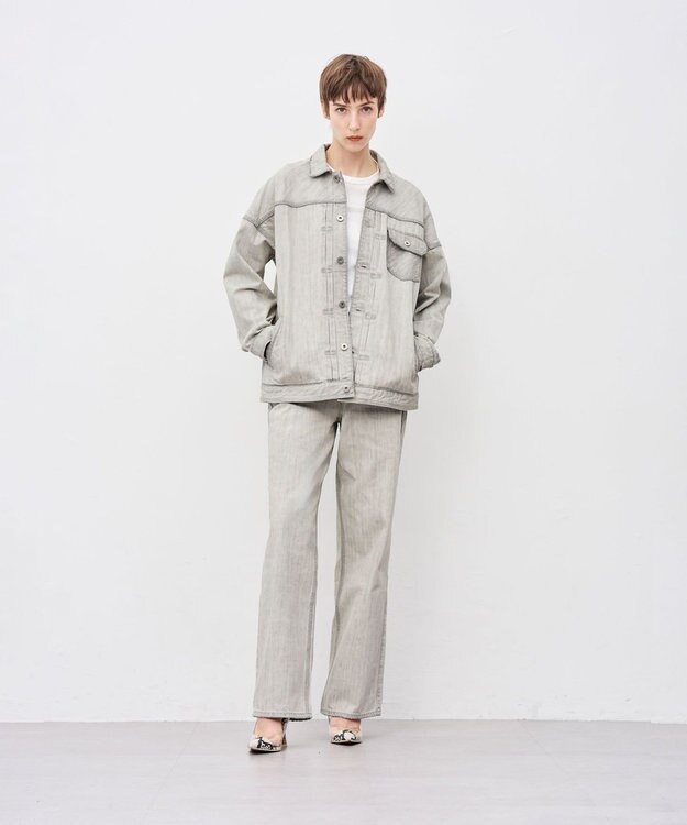 uncrave 【upper hights×uncrave】THE NIECE ストレートデニムパンツ ホワイトスモーク