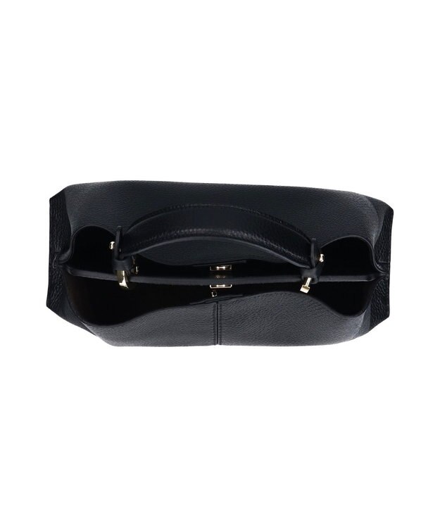 INTER-CHAUSSURES 【LORISTELLA】レザーハンドルセンターシームハンドバッグ ブラック