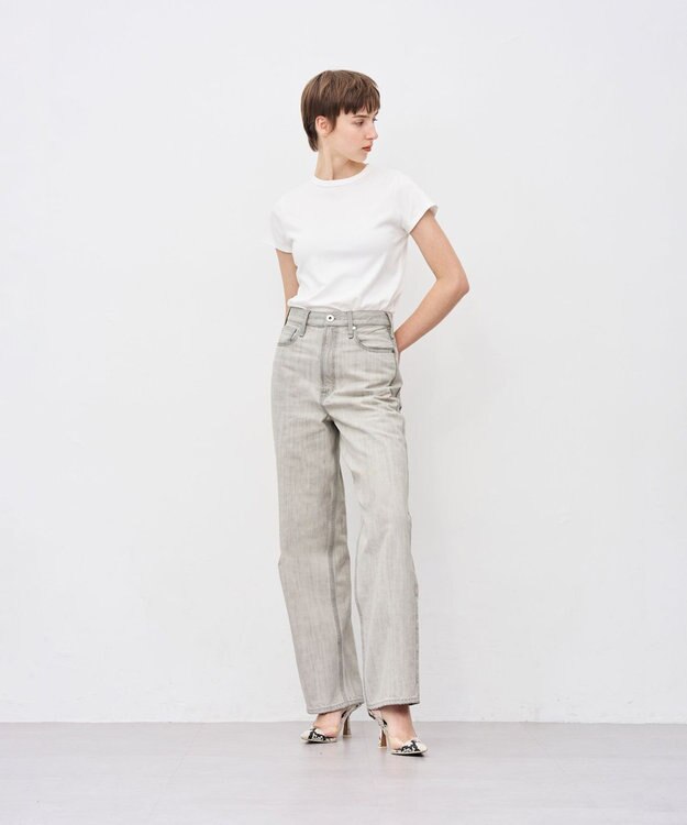 uncrave 【upper hights×uncrave】THE NIECE ストレートデニムパンツ ホワイトスモーク