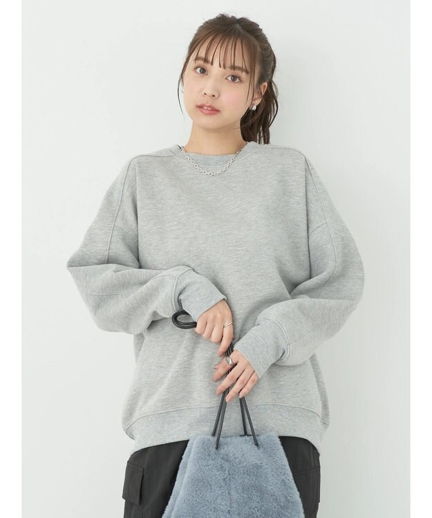 earth music&ecology 裏起毛チュニック Gray Mixture