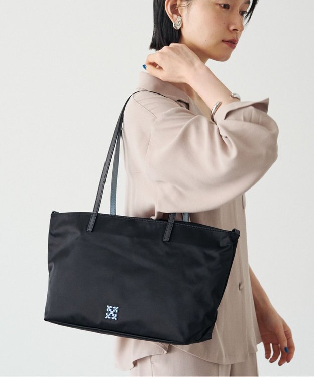 russet バイカラーレザーハンドルトートバッグ(SF-279) Black