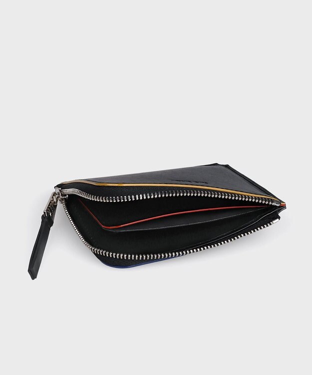 Paul Smith ストライプカラードエッジ カード＆コインケース ブラック