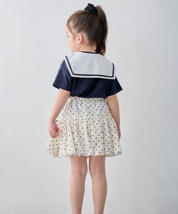 ANY KIDS 【洗濯機可能】バルーン ドットスカート ホワイト