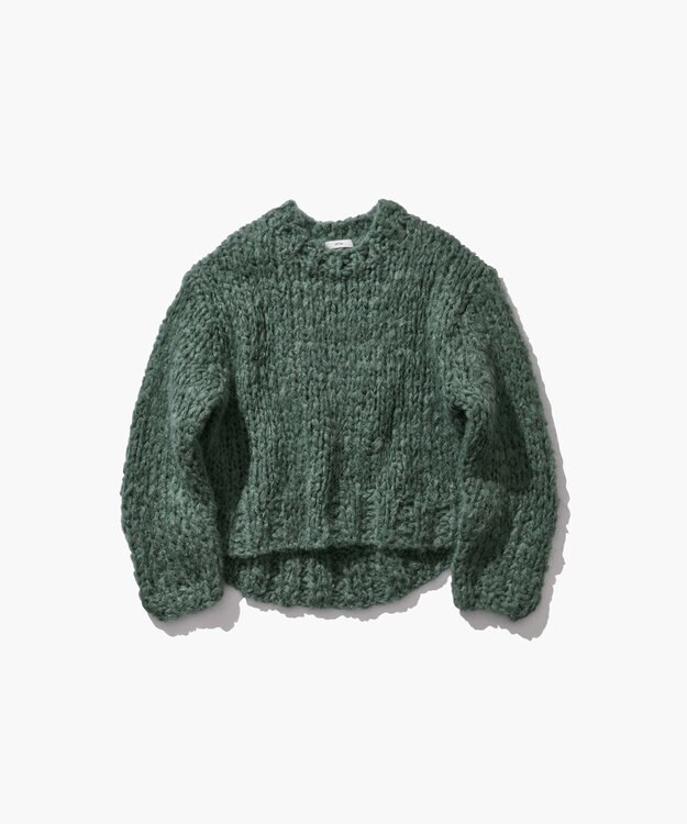 ATON HAND KNIT | オーバーサイズプルオーバー GREEN