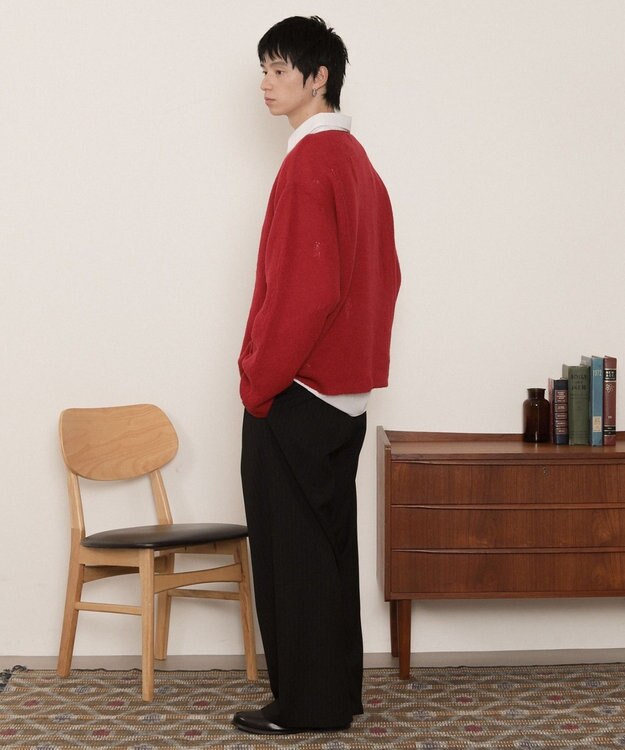 WEGO ダブルガーゼダメージプルオーバー レッド