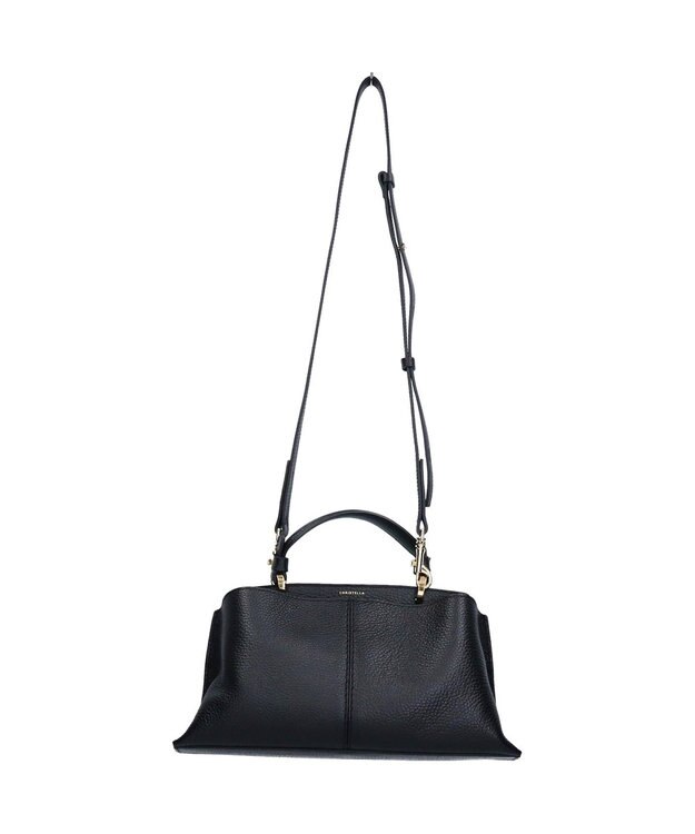 INTER-CHAUSSURES 【LORISTELLA】レザーハンドルセンターシームハンドバッグ ブラック