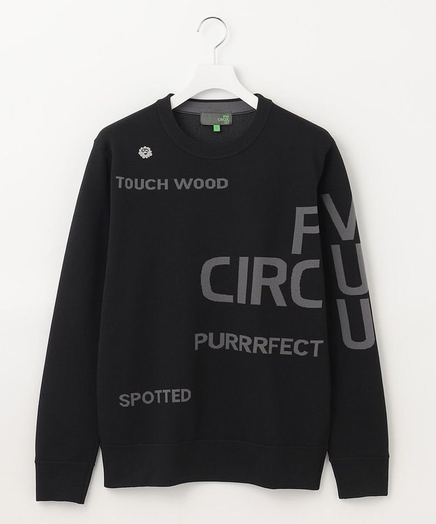 PW CIRCULUS 【MEN】【洗える/イージーケア】ロゴ カラーニット ブラック