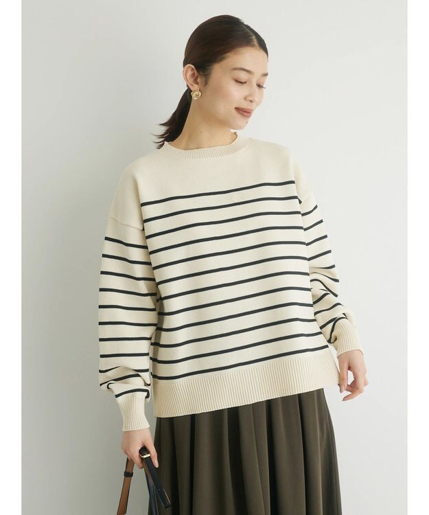 Green Parks ・ｎｏｖｅｍ９　ボーダーエアーニットプルオーバー Ivory