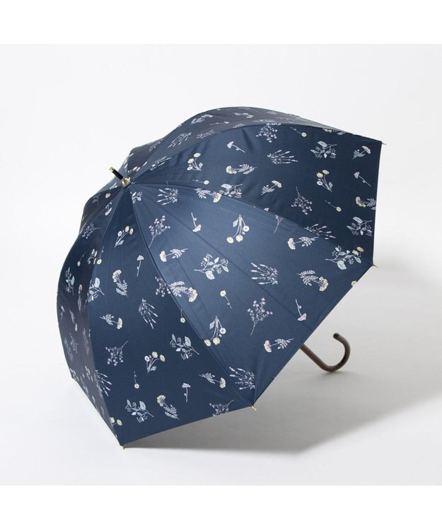 UNBILLION cache nez / アンティークフラワーバルーンショートパラソル ネイビー