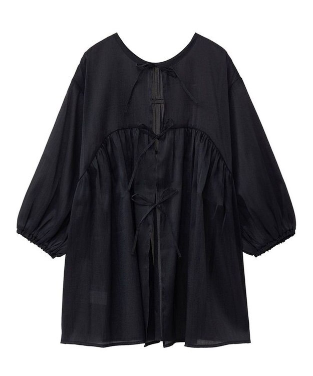 Green Parks ２ＷＡＹ　シアーギャザーチュニック Black