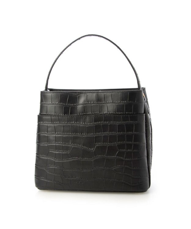 LA BAGAGERIE クロコエンボス2WAYバッグ ブラック