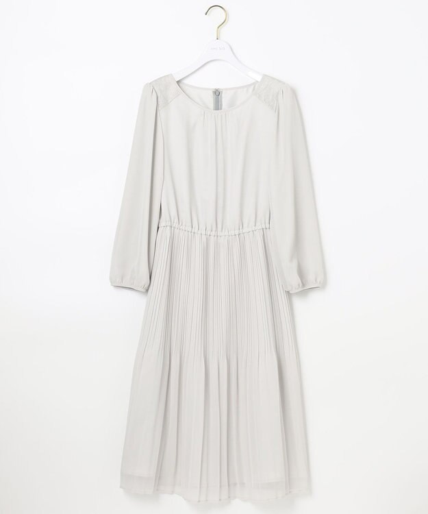 ANY SIS 【洗える】フェミニンプリーツ ワンピース ライトグレー