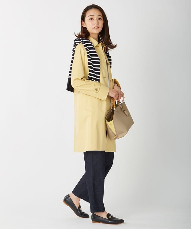 J.PRESS LADIES 【洗える】KATE パネルボーダー ボートネック ニット ネイビー系1