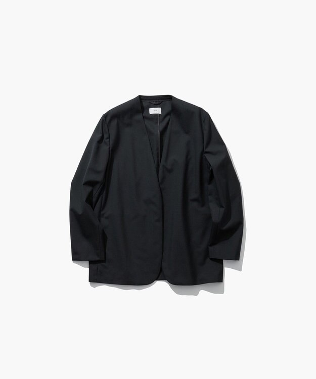 ATON 【26FW】WOOL TROPICAL | ノーカラージャケット BLACK