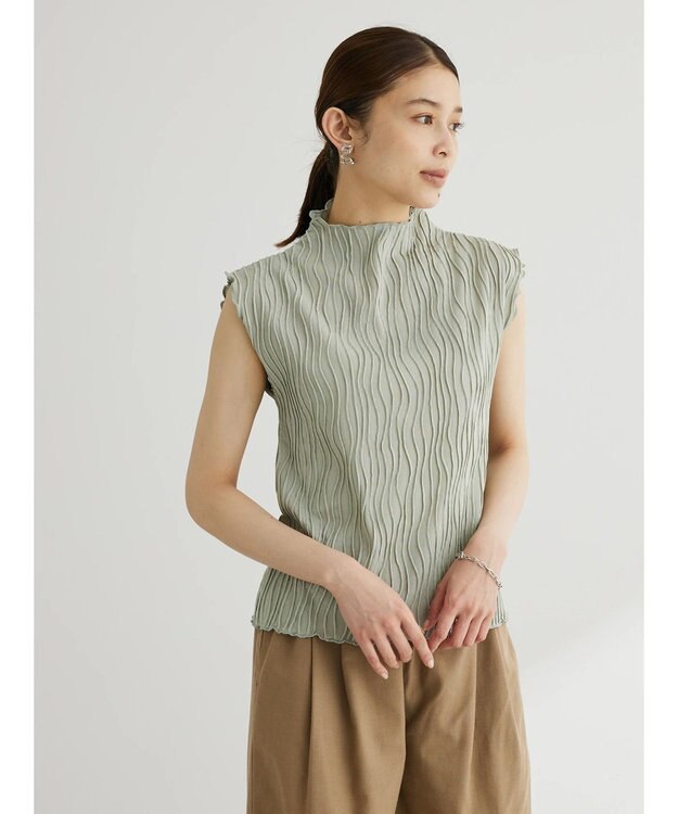 Green Parks ・Ｐｅｔｉｔ　Ｆｌｅｕｒ　ウェーブメロープルオーバー Light Khaki