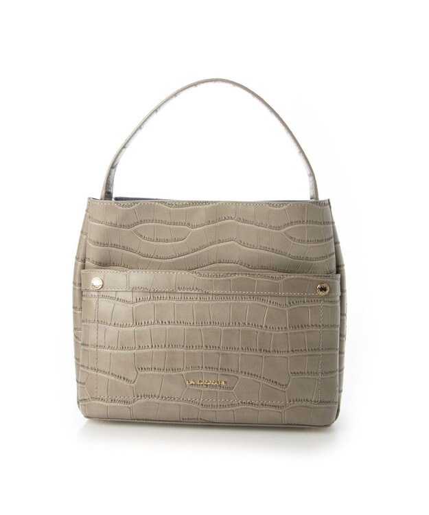LA BAGAGERIE クロコエンボス2WAYバッグ グレー