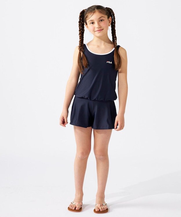 OP／FILA 【FILA】大きいサイズ｜キュロットタイプ ワンピーススクール水着 180㎝ ネイビー×ホワイト