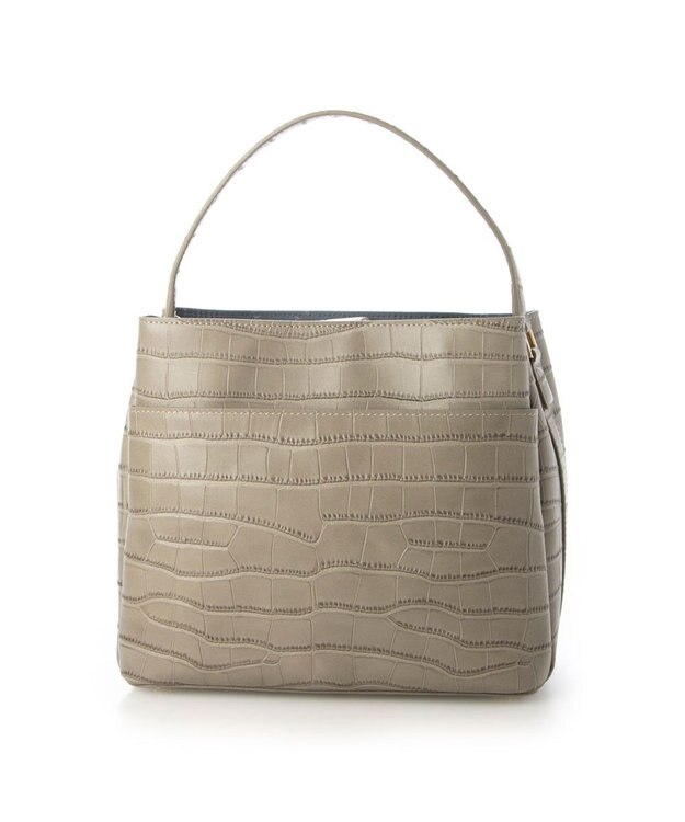 LA BAGAGERIE クロコエンボス2WAYバッグ グレー