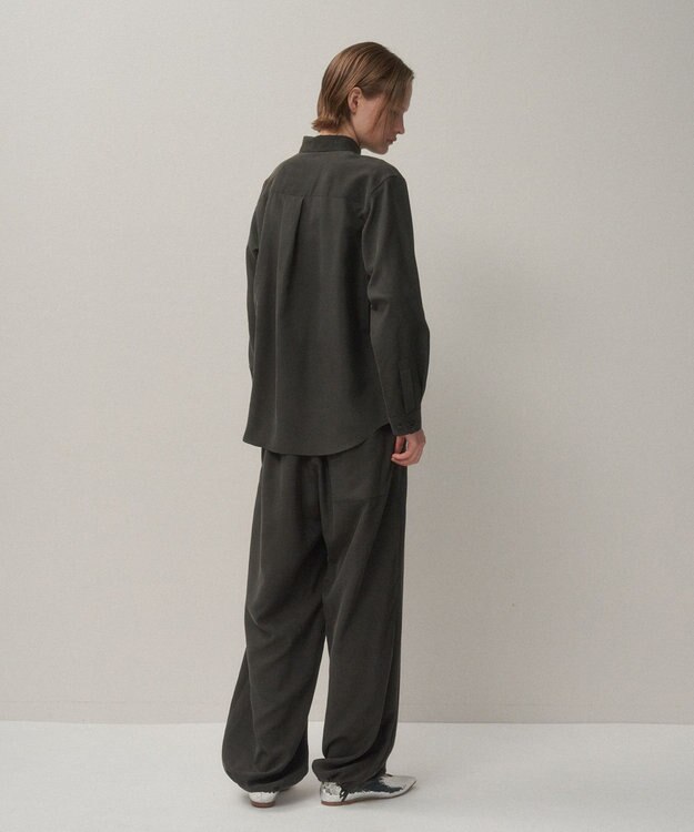 ATON SILK SUEDE | ボタンダウンシャツ CHARCOAL GRAY