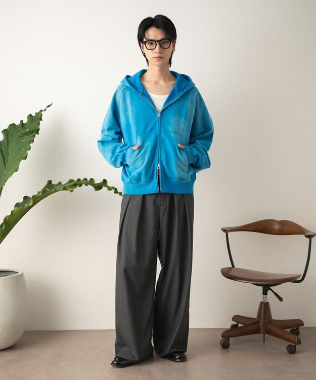 WEGO 【セットアップ対応】2タックバギースラックス グレーストライプ