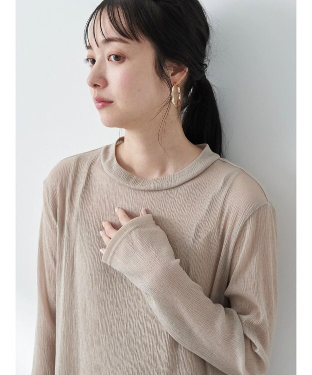 earth music&ecology ＳＥＴ２点シアーワンピース＋ペチワンピース Brown