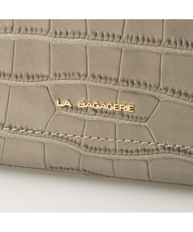 LA BAGAGERIE クロコエンボス2WAYバッグ グレー