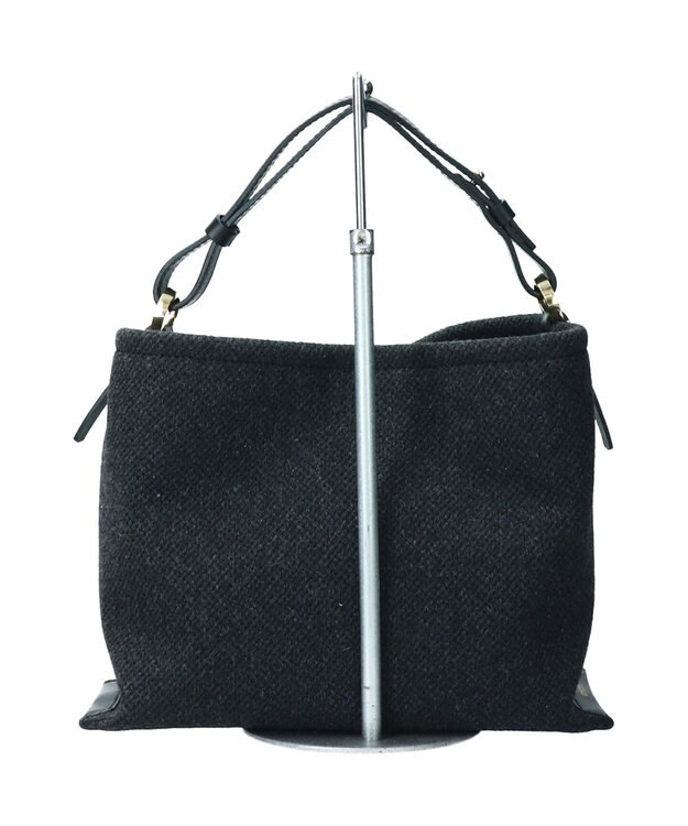 INTER-CHAUSSURES 【LORISTELLA】レザーハンドルキャンバスバッグ ブラックコンビ