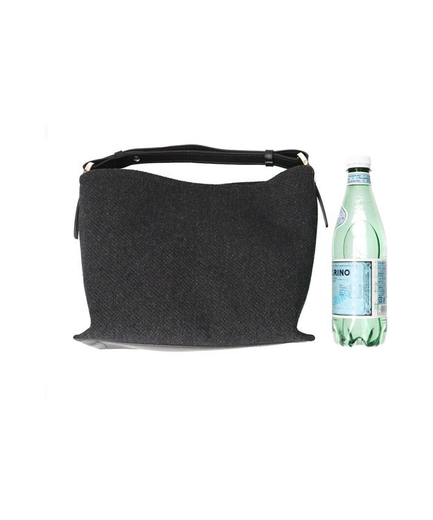 INTER-CHAUSSURES 【LORISTELLA】レザーハンドルキャンバスバッグ ブラックコンビ