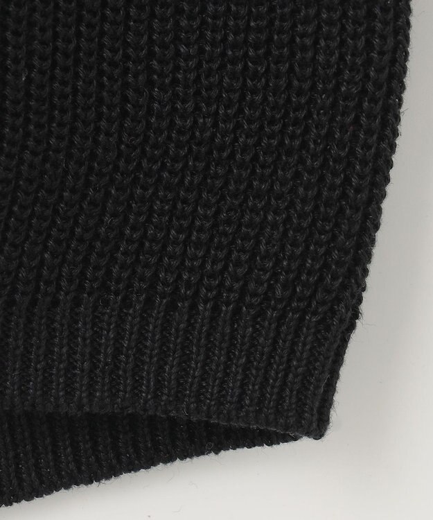 自由区 【XSサイズ～/洗える】リネンミドルゲージボートネック ニット ブラック系