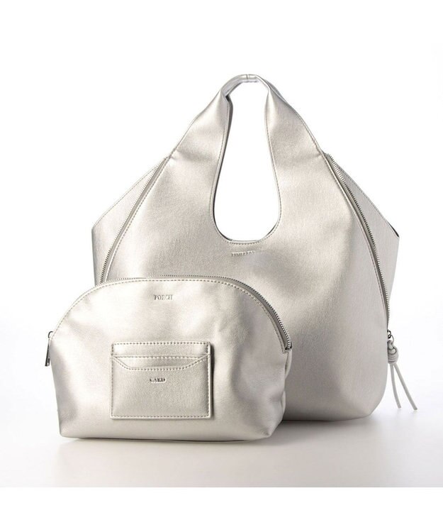 UNBILLION カシュカシュ cachecache / 3ピースソフト合皮トート シルバー