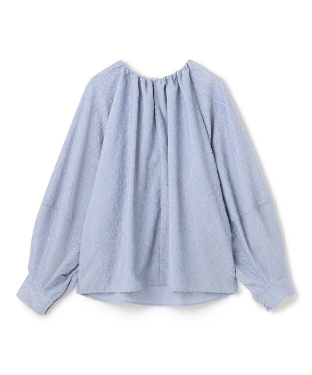 BEIGE， 【洗える】CROISETTE / ジャカードブラウス Sax