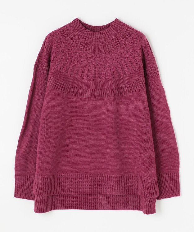 ANY 【洗える】ソフトタッチ求心ニット マゼンタ