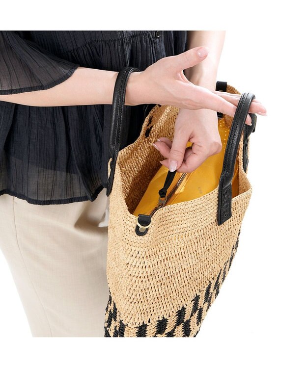 IBIZA ラフィア　２ＷＡＹバッグ　（Ｌ） ベージュ