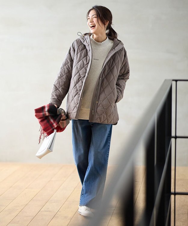 ANY 【洗濯機可/撥水】ダイヤキルトブルゾン モカ