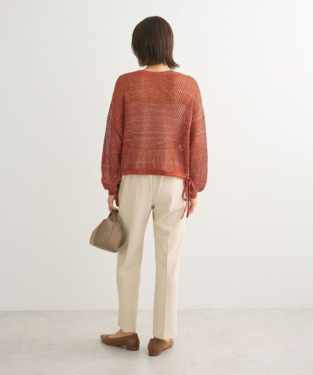 Green Parks ラメメッシュニットプルオーバー Orange