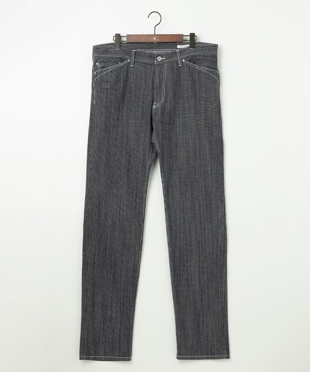 JOSEPH ABBOUD 【キングサイズ・サスティナブル】ランダムストライプストレッチデニム ネイビー系1