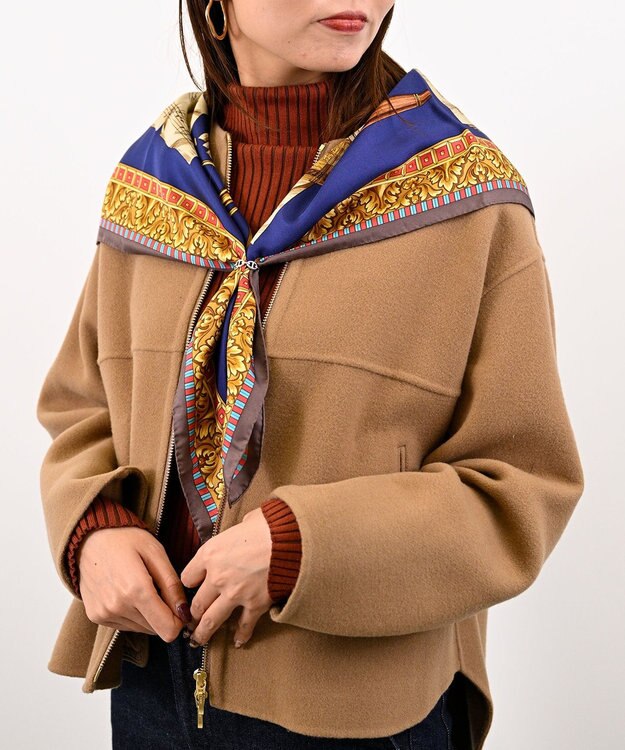 Marca 【伝統横濱スカーフ】演奏会  大判 シルクツイル スカーフ ダークネイビー