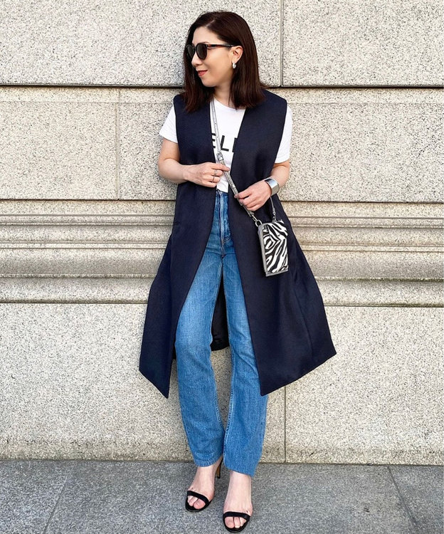 LA BAGAGERIE 【インスタグラマー chiyoさん×LA BAGAGERIE】コンビスマホショルダー シルバー×ゼブラ